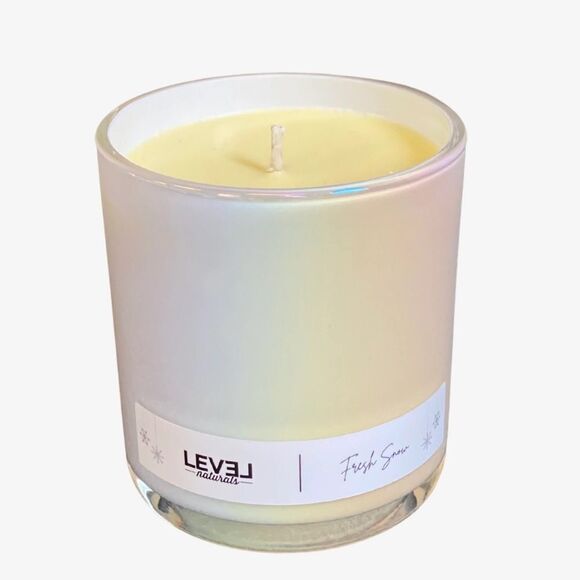 NWT Level Naturals Opal Glass Fresh Snow Candle - Picture 1 of 5